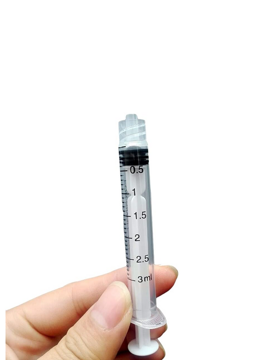 Jeringas hipodérmicas DL 3ml sin aguja. Caja con 100 piezas