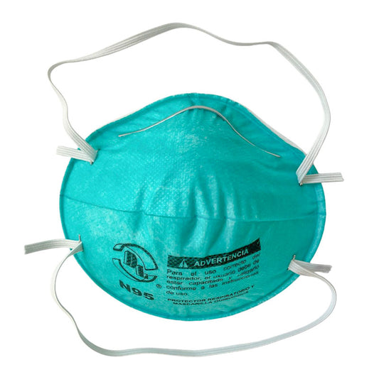 Mascarilla quirúrgica DL N95 hospitalaria. Caja con 20 pieza, color verde