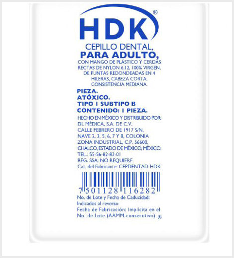 Cepillo dental infantil HDK. Bolsa con 200 piezas.