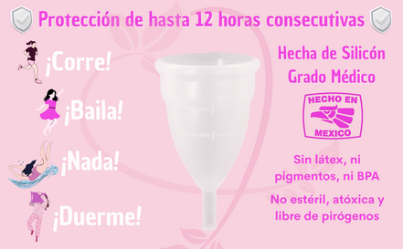 Copa Menstrual Femenina Secret Cup kit copa + Bolsa transportadora, Ecologica e Reutilizable, Tamaño a elegir