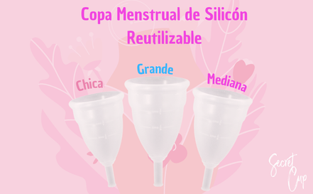 Copa Menstrual Femenina Secret Cup kit copa + Bolsa transportadora, Ecologica e Reutilizable, Tamaño a elegir