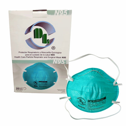 Mascarilla Quirúrgica DL N95 hospitalaria caja con 20 piezas color Verde