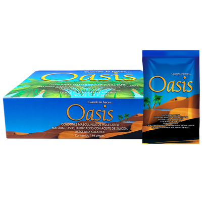 Condón masculino Oasis. Caja con 144 piezas