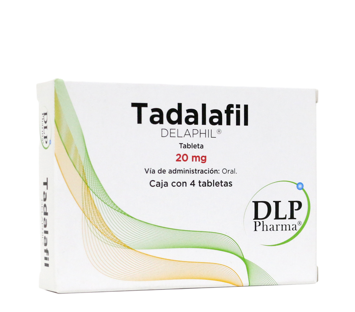 Delaphil Tadalafil 20mg caja con 4 tabletas