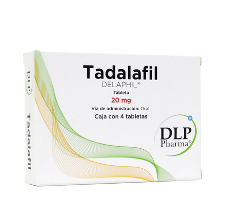 Delaphil Tadalafil 20mg caja con 4 tabletas