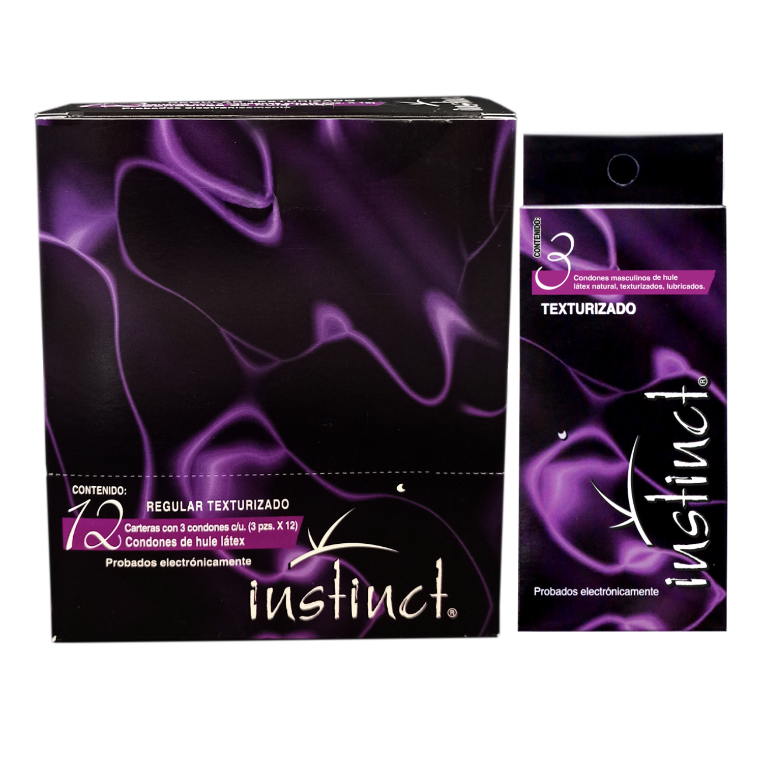 Condón INSTINCT Texturizado 12 Carteras con 3 Condones Cada uno