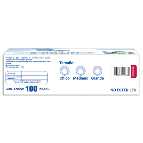 Guantes para exploración de Nitrilo, ambidiestros y desechables no estériles, caja con 100 piezas