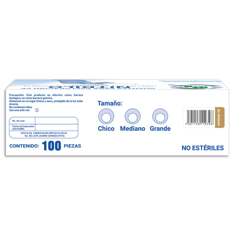Guantes para exploración de Nitrilo, ambidiestros y desechables no estériles, caja con 100 piezas
