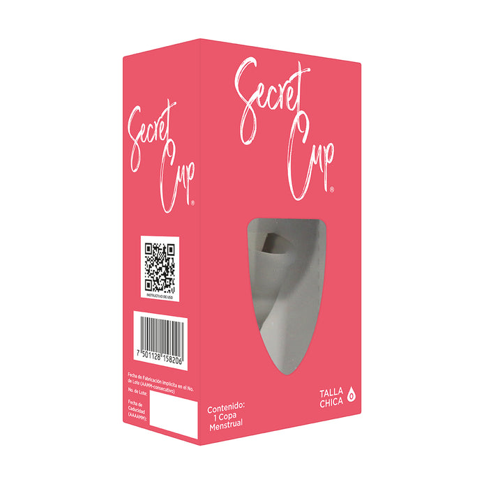 Copa Menstrual Femenina Secret Cup kit copa + Bolsa transportadora, Ecologica e Reutilizable, Tamaño a elegir
