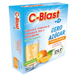 C-BLAST+D CERO AZÚCAR Vitamina C, Vitamina D, Complejo B, Zinc y Antioxidantes Polvo Efervescente Sabor Naranja (caja con 10 sobres)