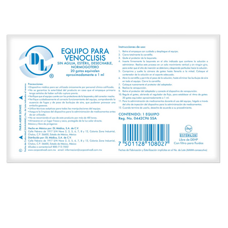 Equipo para Venoclisis Normogotero sin Aguja
