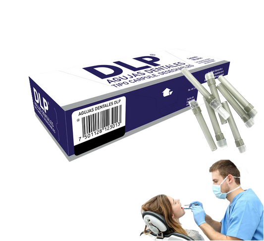 Aguja Dental DLP Calibre 27G Larga Caja con 100 piezas