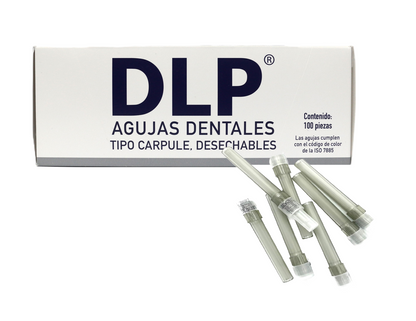 Aguja Dental DLP Calibre 27G Larga Caja con 100 piezas