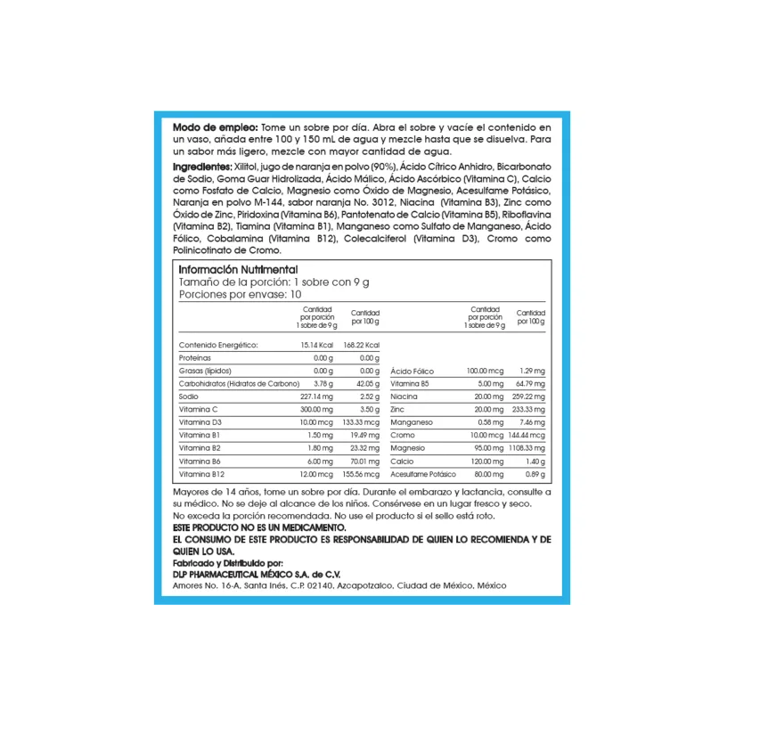 Kit 3 Cajas de C-Blast+D, Vitamina C, Vitamina D, Complejo B, Zinc y Antioxidantes Polvo Efervescente (caja con 10 sobres) (CEROAZUCAR NARANJA)