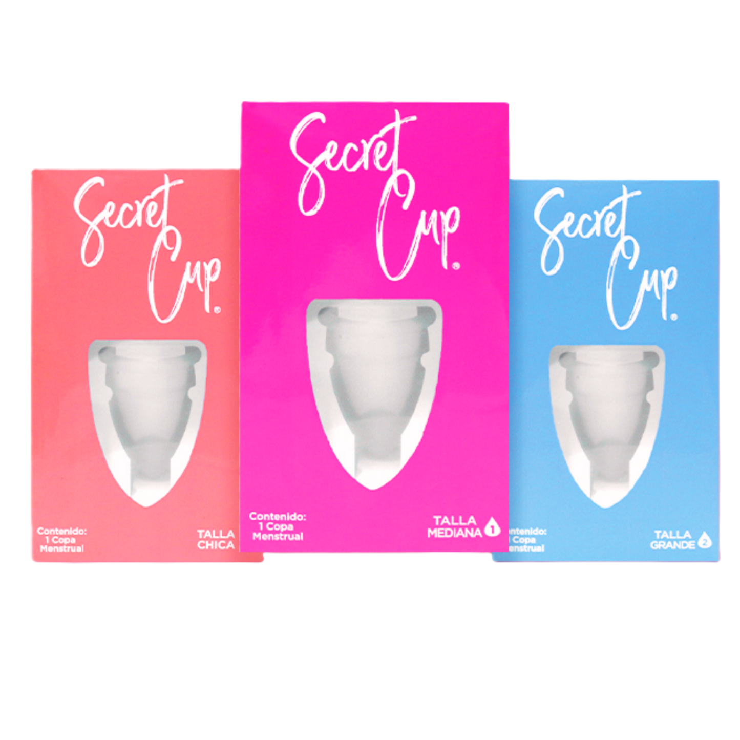 Copa Menstrual Femenina Secret Cup kit copa + Bolsa transportadora, Ecologica e Reutilizable, Tamaño a elegir