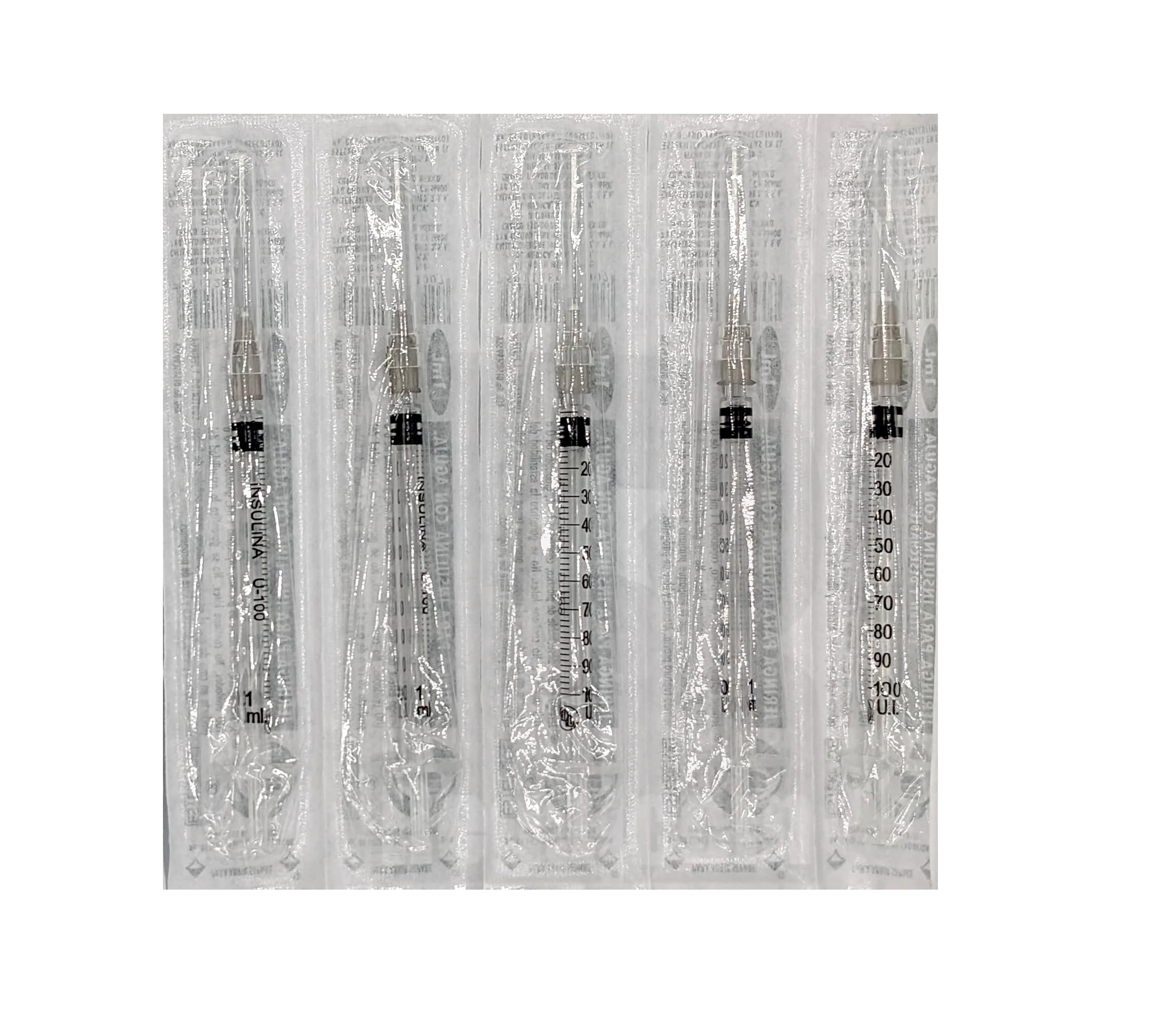 Jeringas para Insulina DL 1 ML 27GX13mm Caja con 100 piezas