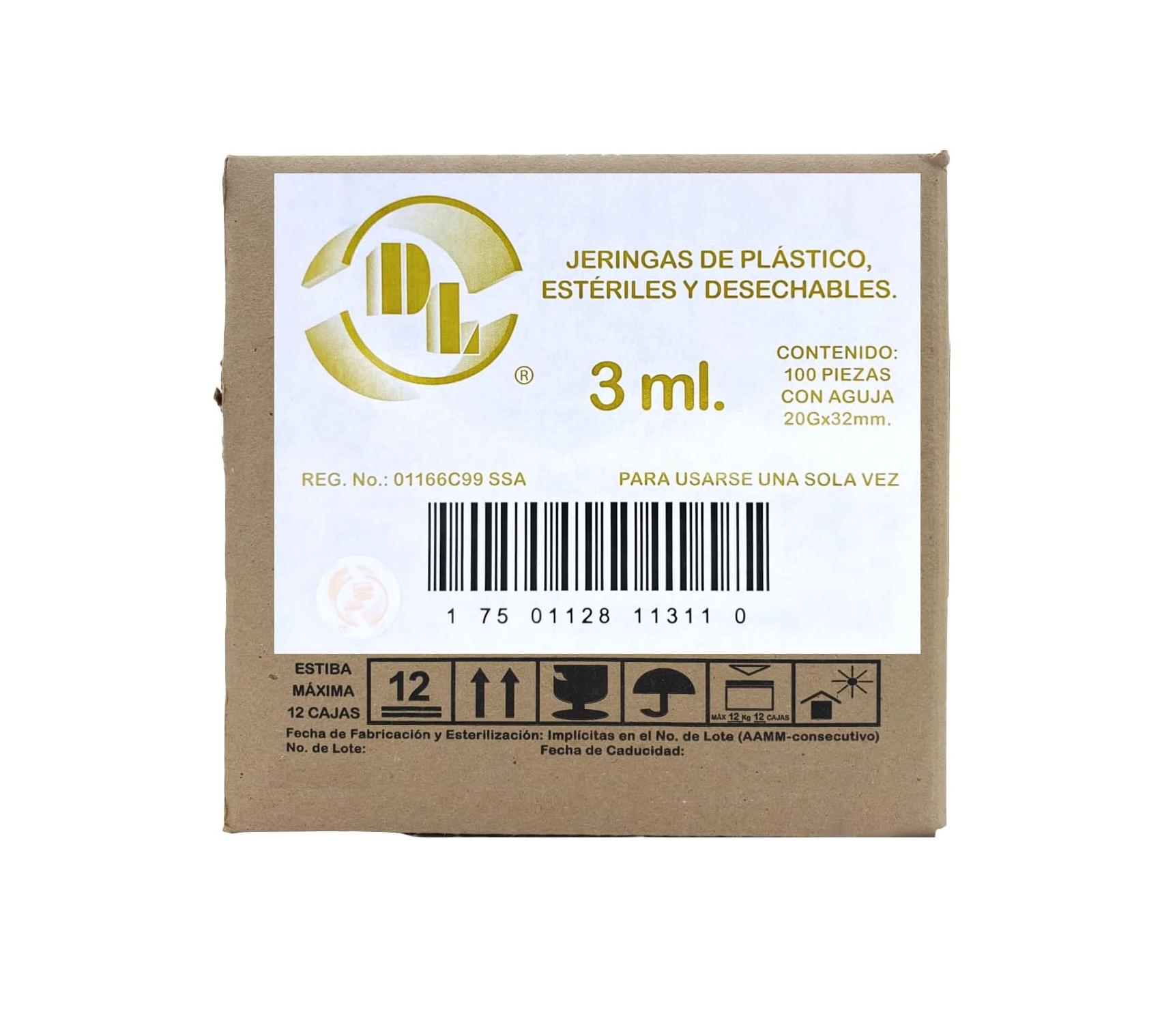 Jeringas DL 3ml 20Gx32mm Caja con 100 piezas