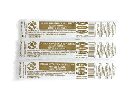Jeringas DL 3ml 20Gx32mm Caja con 100 piezas