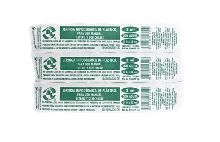Jeringa DL 3ML 21Gx32mm Caja con 100 piezas