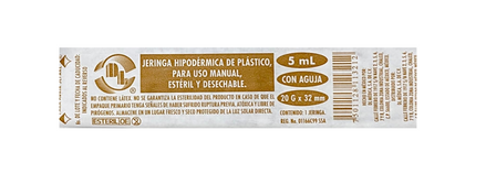 Jeringas DL 5ML 20Gx32mm caja con 100 piezas