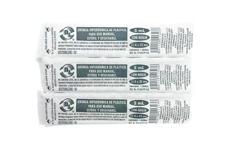 Jeringa DL 5ML 22Gx32mm Caja con 100 piezas