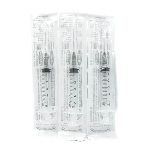 Jeringa DL 5ML 22Gx32mm Caja con 100 piezas