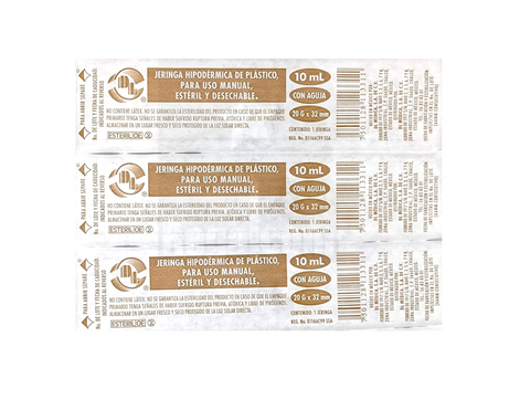 Jeringa DL 10ML 20Gx32mm Caja con 100 piezas
