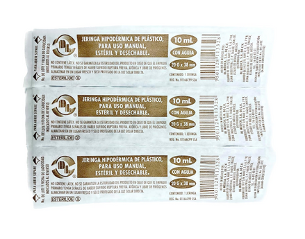 Jeringas DL 10ML 20Gx38mm Caja con 100 piezas