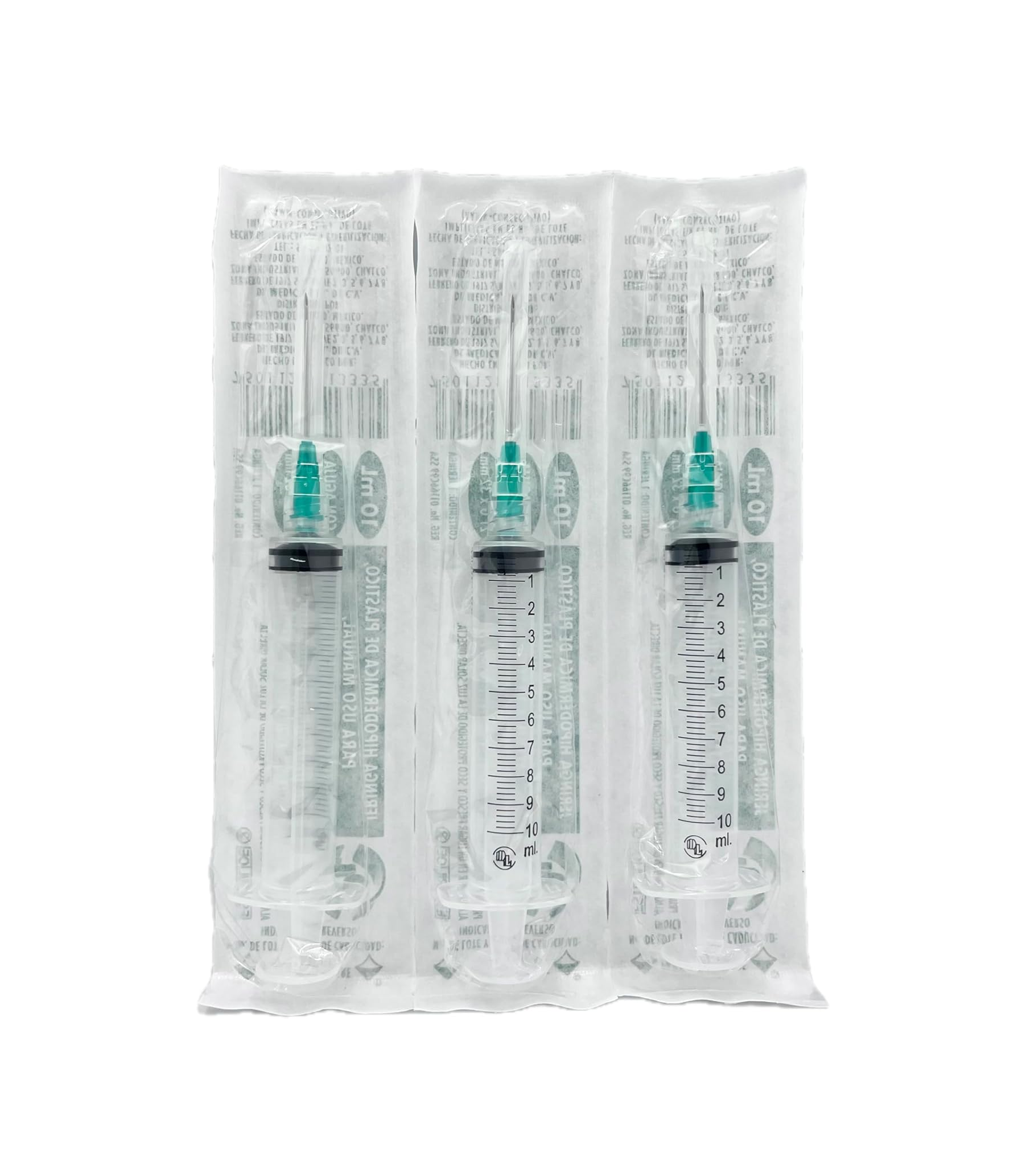 Jeringas DL 10ML 21Gx32MM Caja con 100 piezas