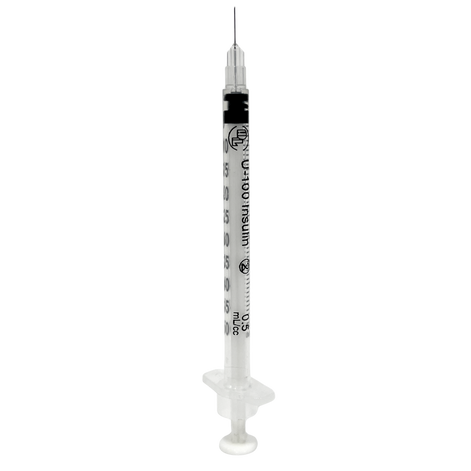Jeringas para Insulina DL 0.5 ML 31GX08mm Caja con 100 piezas