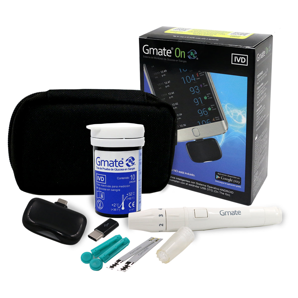 Glucómetro Gmate On DL. Compatible con android
