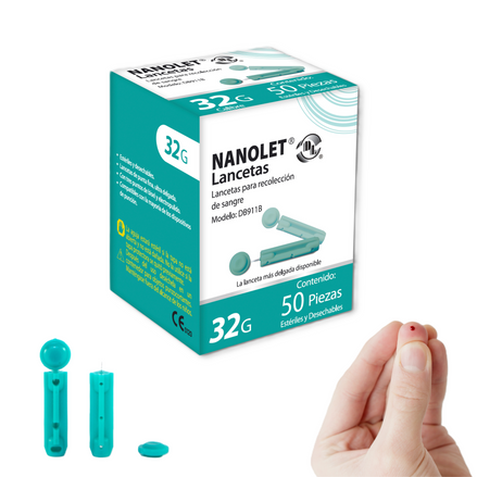DL Lancetas de punta fina ultra delgadas. Calibre 32G para Punción 50 Piezas marca Dl Compatibles con la mayoría de los dispositivos de punción.