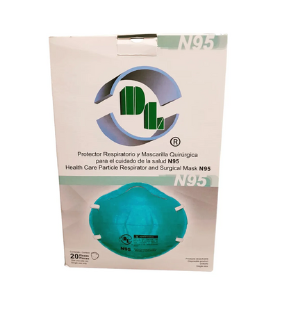 Mascarilla Quirúrgica DL N95 hospitalaria caja con 20 piezas color Verde