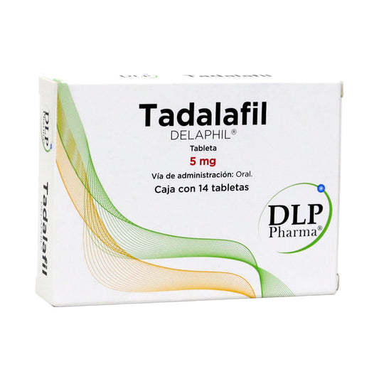 Delaphil Tadalafil 5mg caja con 14 tabletas