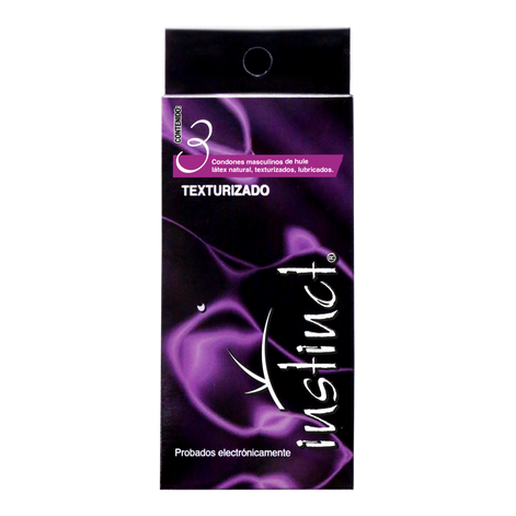 Condón INSTINCT Texturizado 12 Carteras con 3 Condones Cada uno