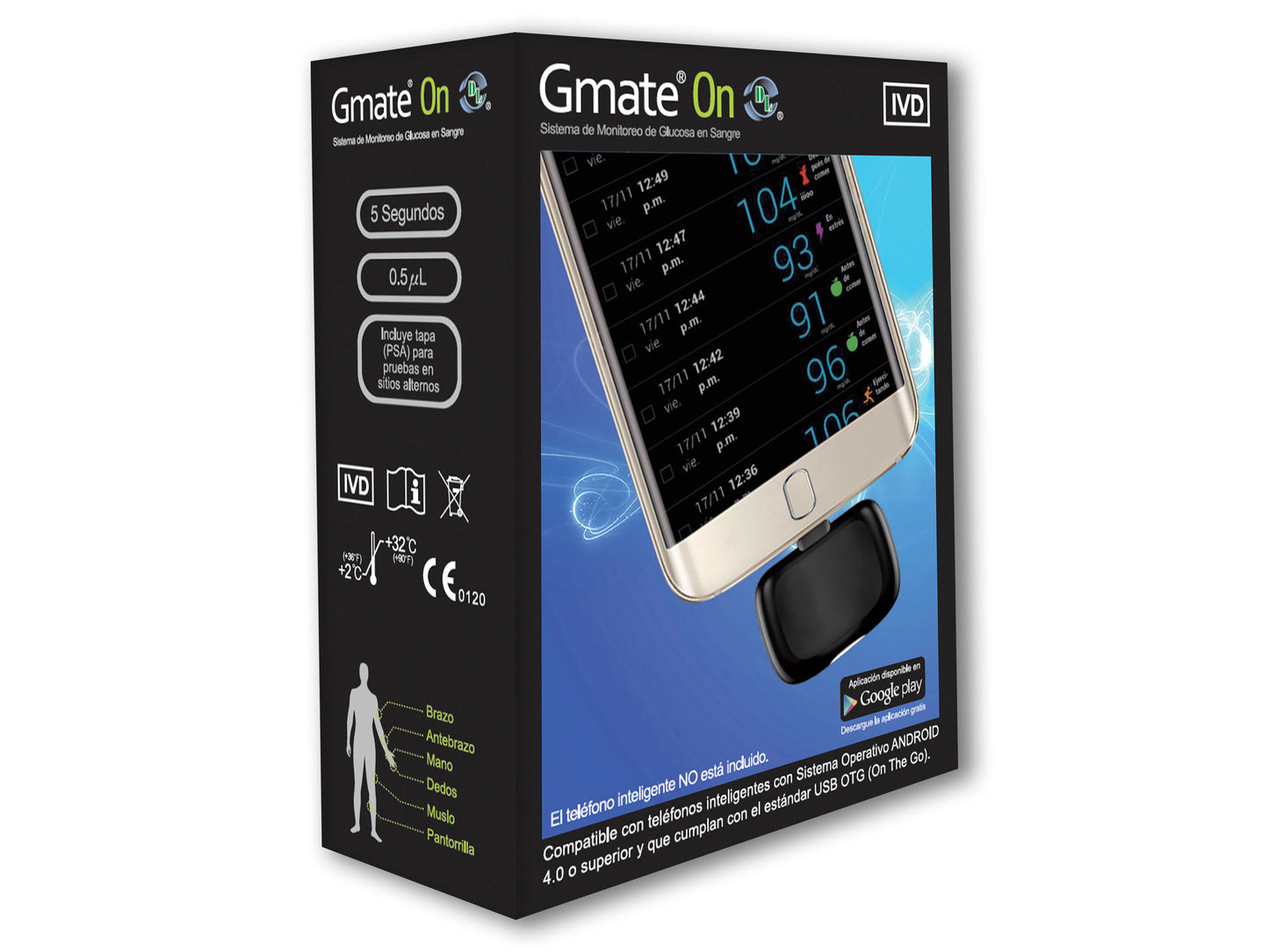 Glucómetro Gmate On DL. Compatible con android