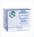 Aguja Hipodérmica calibre 23G x 25mm marca DL