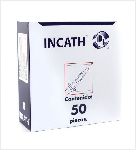 Catéteres Intravenosos Periféricos para Venoclisis marca INCATH Caja con 50 piezas