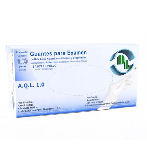 Guantes Para Exploración o Exámen No Estériles Caja con 100 guantes.
