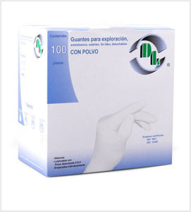 Guantes Para Exploración o Exámen Estériles Caja con 100 guantes