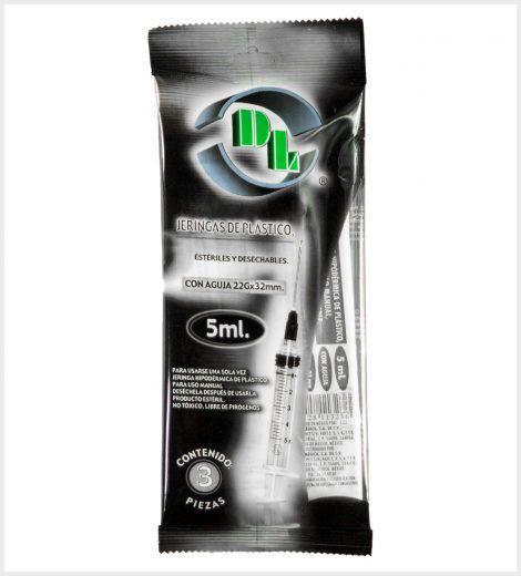 Jeringas 3 ml estériles desechables marca DL