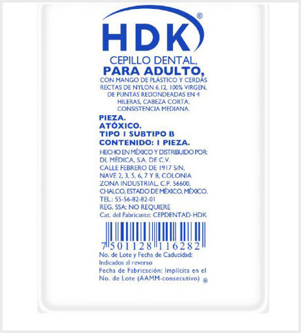 Cepillo dental infantil marca HDK Bolsa con 200 piezas.